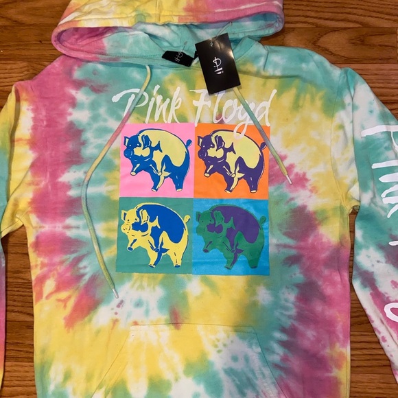 🚨ON SALE!! ⚡️Pink Floyd Tie dye Animals Pullover Hoodie⚡️ - Picture 4 of 5
